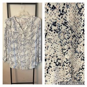 Dress Barn Print Henley Blouse Size 2X